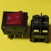 Перемикач клавішний KCD4-201N-B, червоний, 30A, 6pin