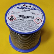 Припій дріт 2,50mm 500g 0,5кг Cynel Sn60Pb40, flux SW26/3/2,5%