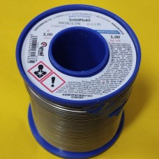 Припій дріт 2,0mm 1000g 1кг Cynel Sn60Pb40, flux SW26/3/2,5%