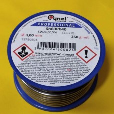 Припій дріт 3,00mm 250g 0,25кг Cynel Sn60Pb40, flux SW26/3/2,5%