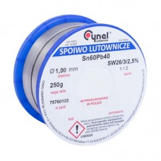 ПРИПОЙ 1,0MM 0,25 кг CYNEL Sn60Pb40 флюс SW26 / 3 / 2,5% ПОС-60Ф